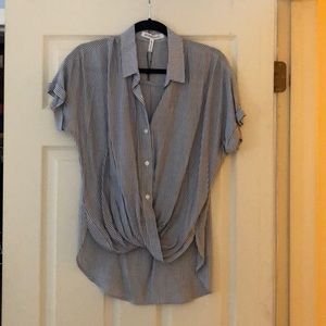 BCBG Generation blue white striped top